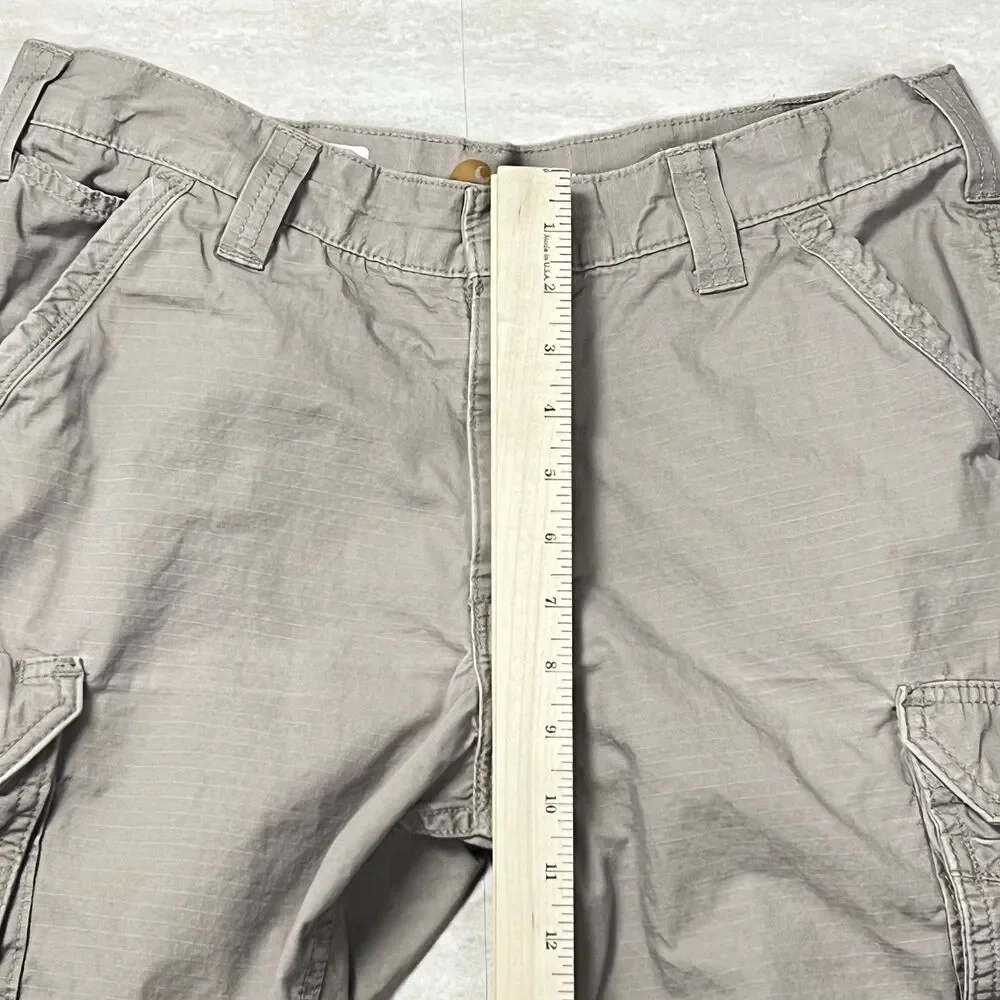 Carhartt Force Shorts Mens 32 Beige Ripstop Relaxed Fit Cargo Workwear
